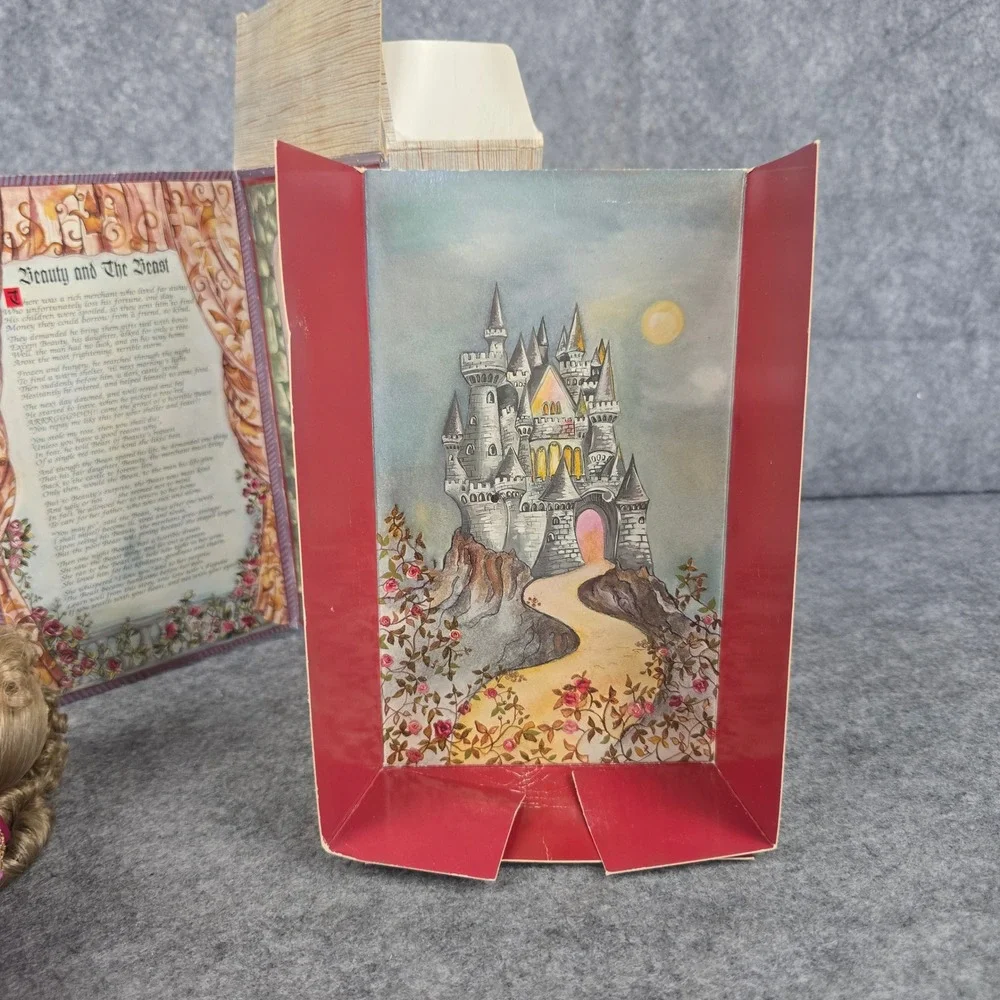 Knickerbocker‎ Beauty and the Beast Doll Girls  Magenta Gold Story Book 1996